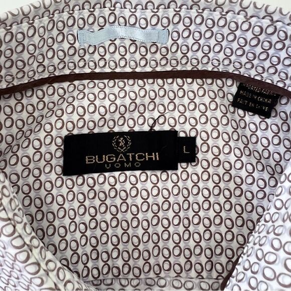 Bugatchi Uomo Long Sleeve Button Down Shirt Size L - Picture 7 of 9
